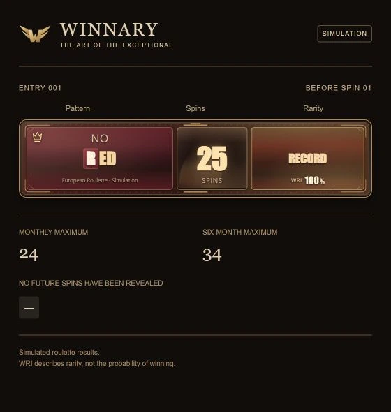 Winnary interface: simulated NO Red signal at Record Breaker