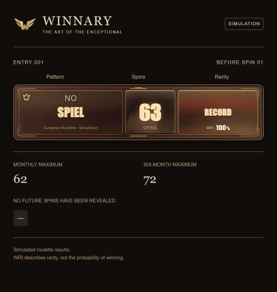 Winnary interface: simulated NO Spiel signal at Record Breaker