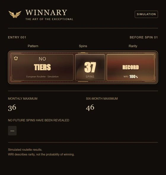 Winnary simulated Tiers absence at Record Breaker before the first spin